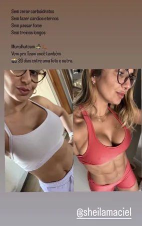 Aluna após 20 dias de treino e dieta montados por min.